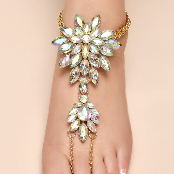 

Gemstone Decor Mittens Anklet, Multicolor