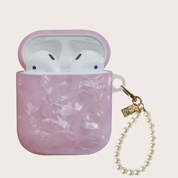 

Case For Airpods With Faux Pearl Lanyard, Baby pink