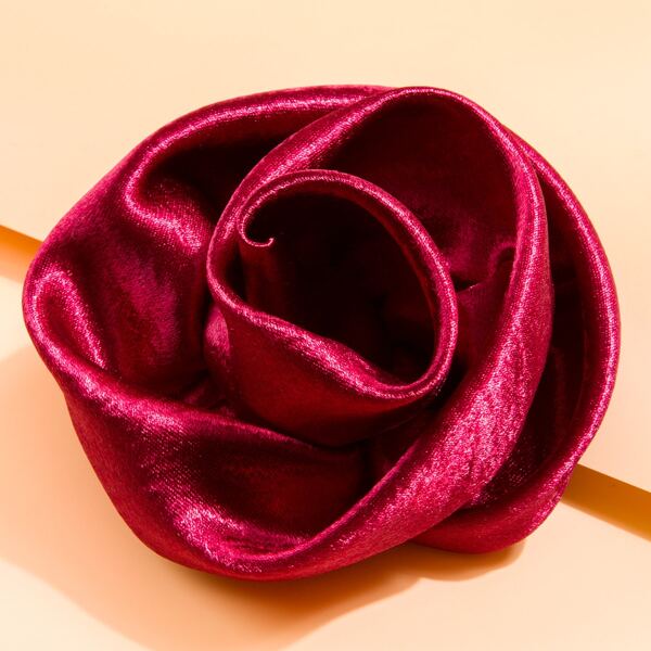 

Fabric Flower Decor Hair Tie, Red