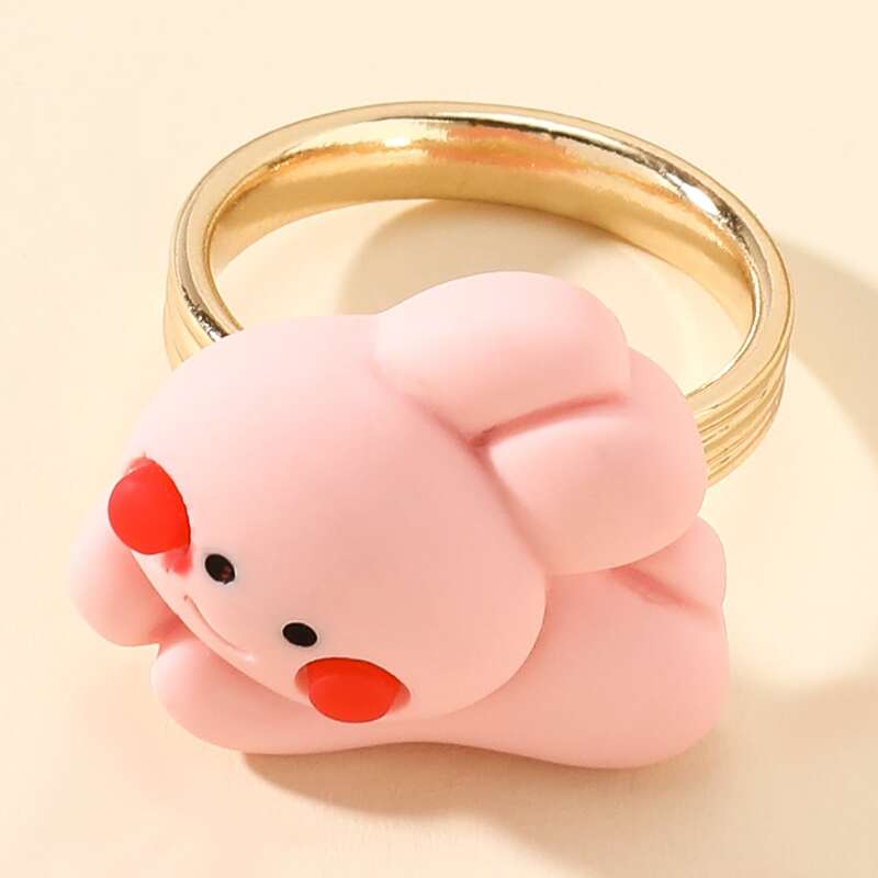

Rabbit Decor Ring, Pink