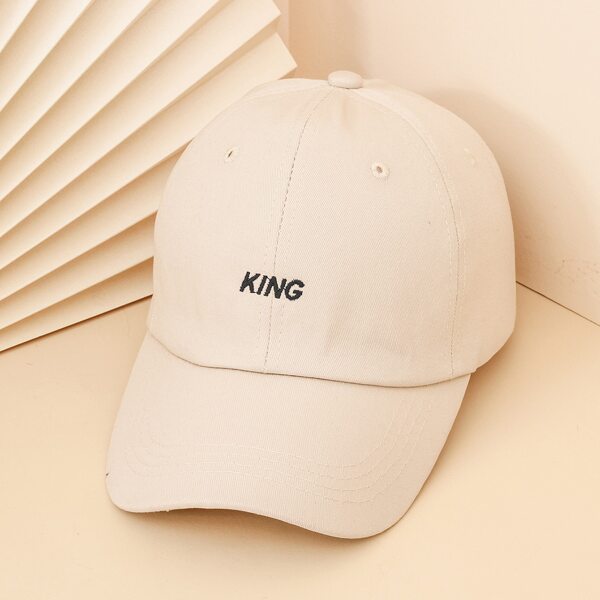

Men Letter Embroidered Baseball Cap, Beige