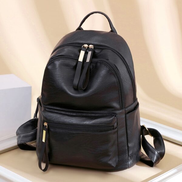 

Minimalist Pocket Front Backpack, Black