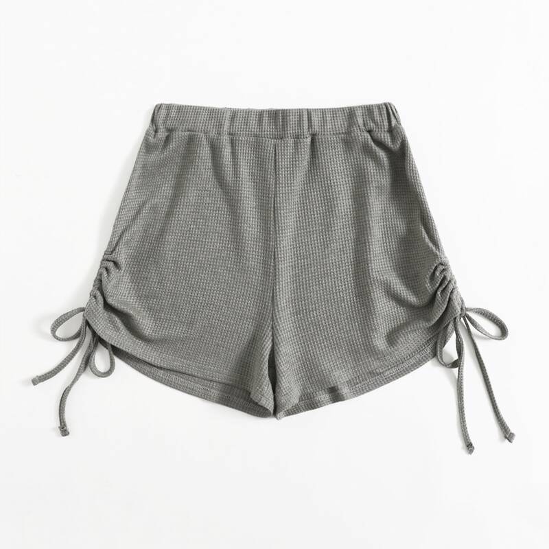 

Solid Drawstring Shorts, Grey