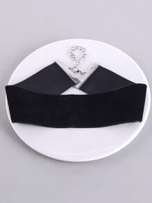 Wide Black Choker - Black - View 2