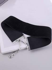Wide Black Choker - Black - View 3