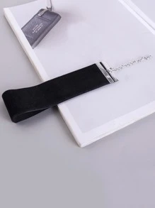 Wide Black Choker - Black - View 4