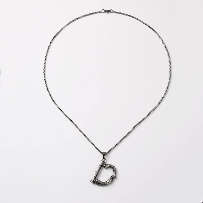 

Guys Letter Charm Necklace, Silver