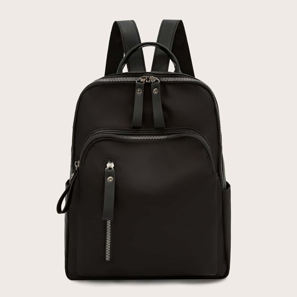 

Minimalist Zip Front Classic Backpack, Black