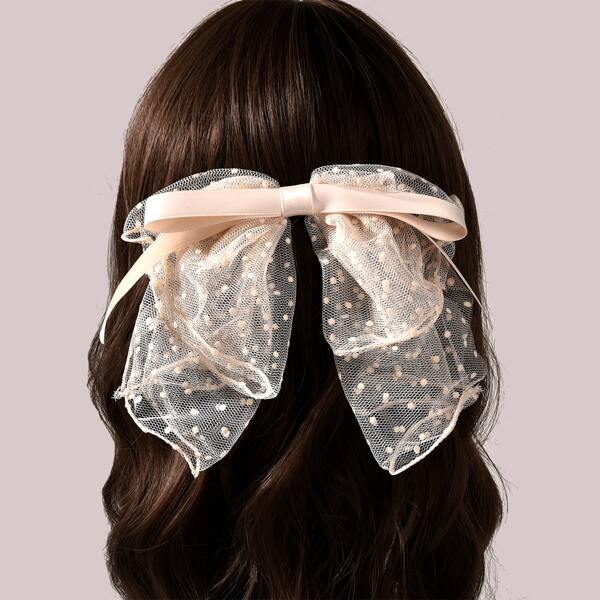 

Bow Knot Decor Hair Clip, Apricot