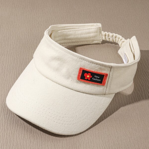 

Patch Decor Visor Hat, Beige