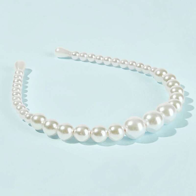 

1pc Faux Pearl Headband, White
