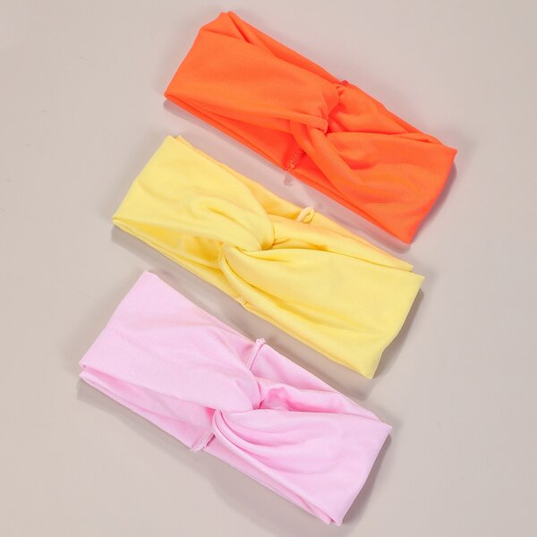 

3pcs Toddler Girls Twist Hair Band, Multicolor