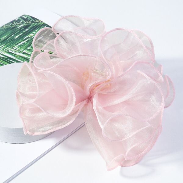 

Mesh Decor Hair Claw, Pink