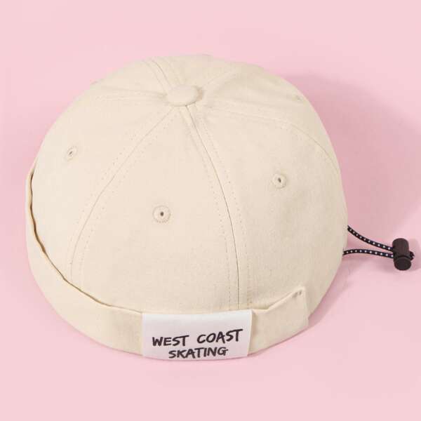 

Letter Label Docker Hat, Beige