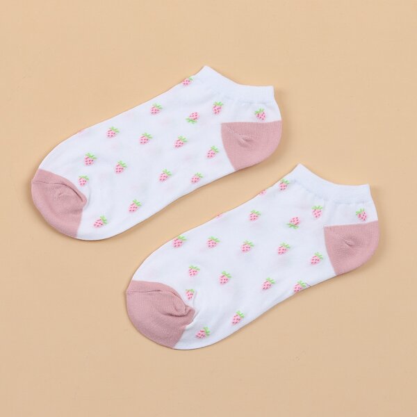 

Fruit Print Ankle Socks, Multicolor