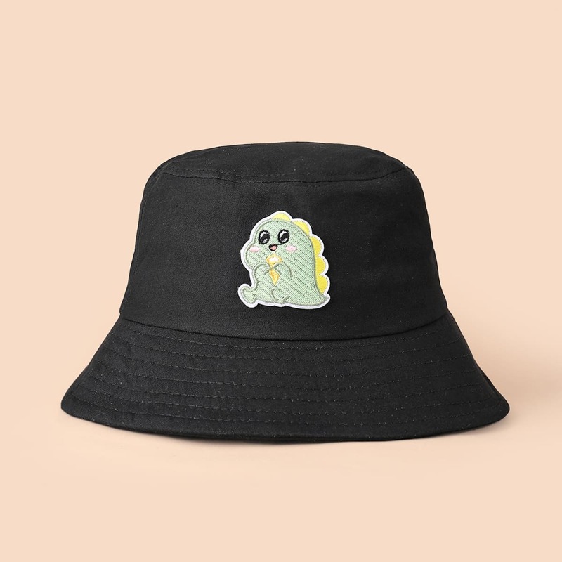 

Cartoon Dinosaur Bucket Hat, Black