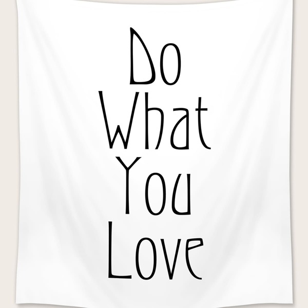 

Slogan Graphic Tapestry, White