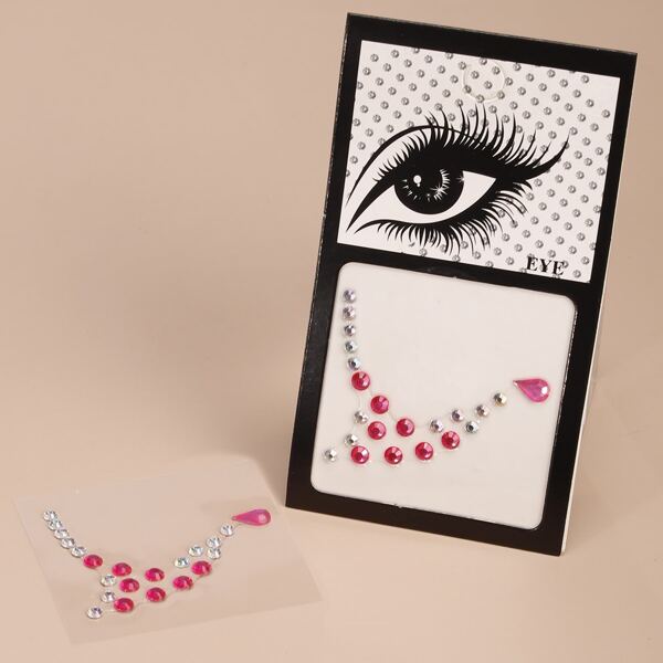 

1sheet Rhinestone Eye Tattoo Sticker, Multicolor