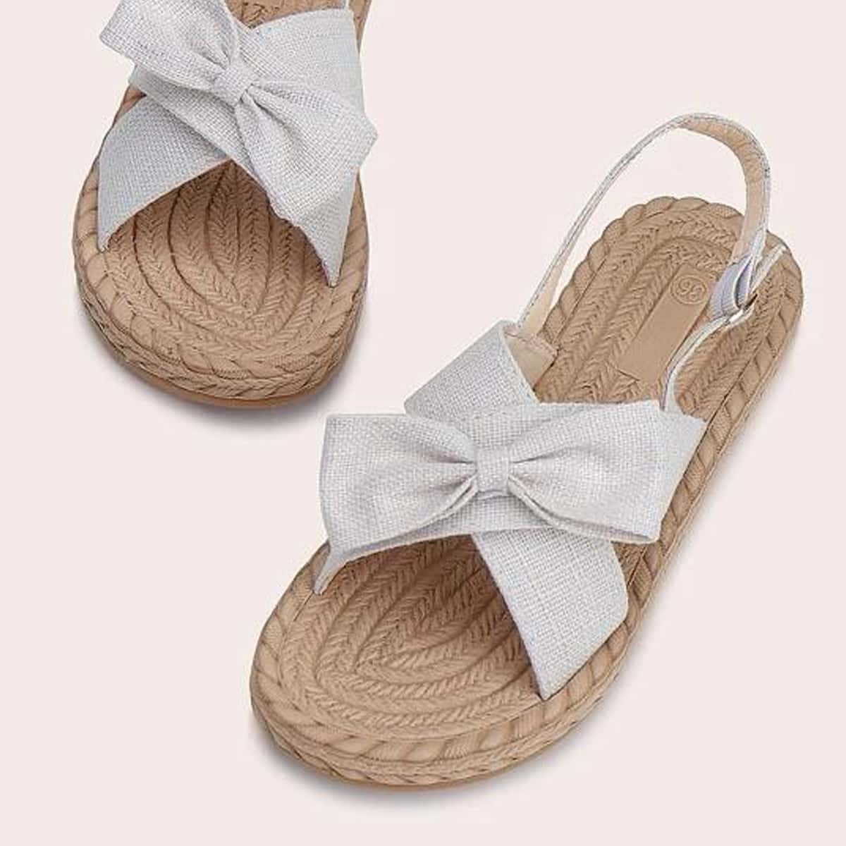 

Bow Slingback Sandals, White