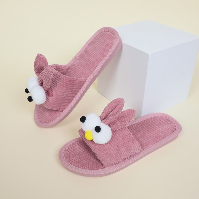 

Cartoon Decor Slippers, Pink