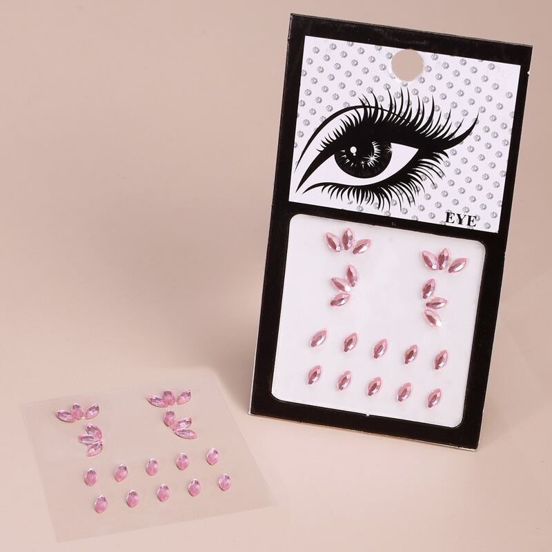 

1sheet Rhinestone Eye Tattoo Sticker, Pink