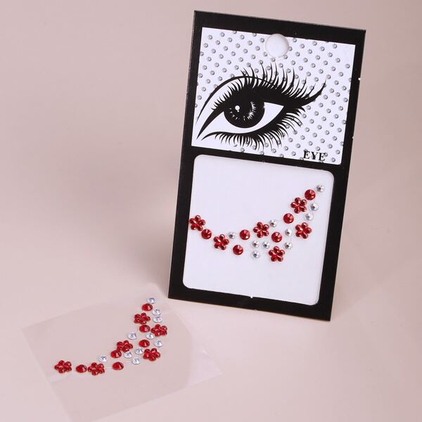 

1sheet Flower Shaped Eye Tattoo Sticker, Multicolor