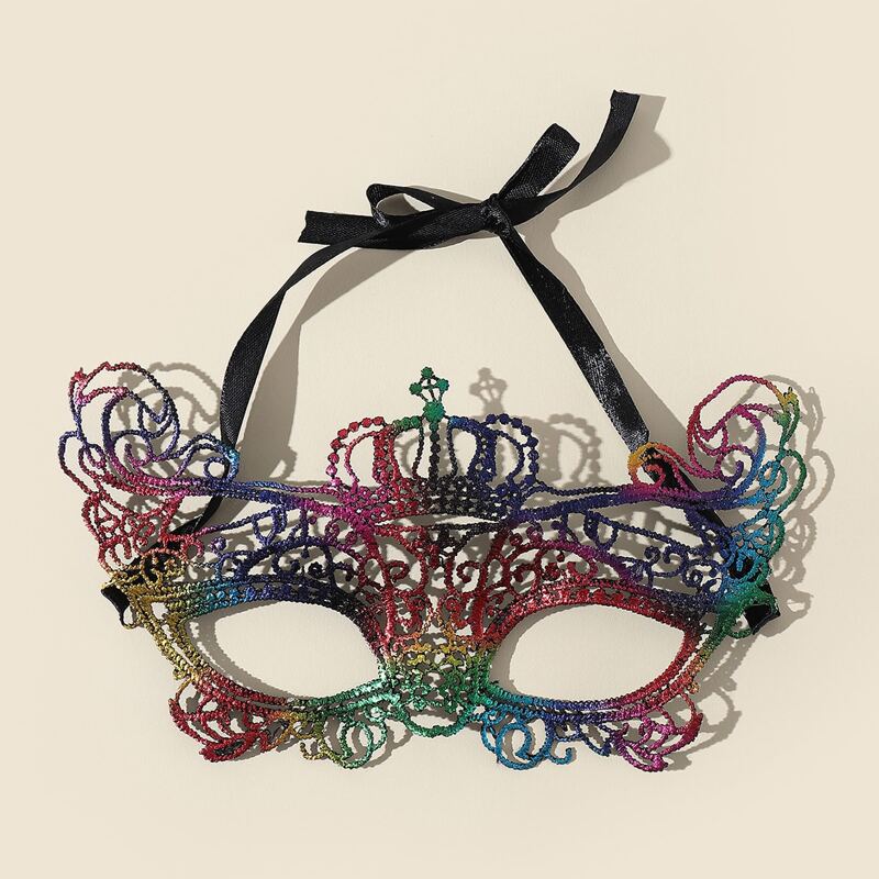 

1pc Crown Design Lace Masquerade Accessory, Multicolor