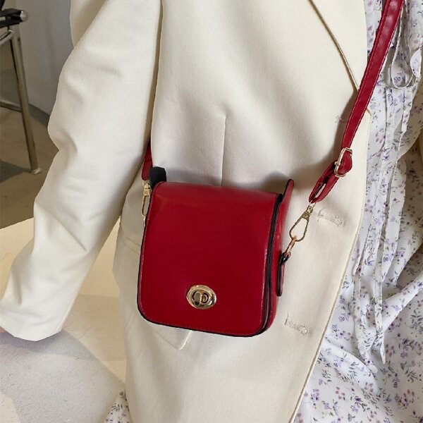 

Mini Turn-lock Flap Crossbody Bag, Burgundy