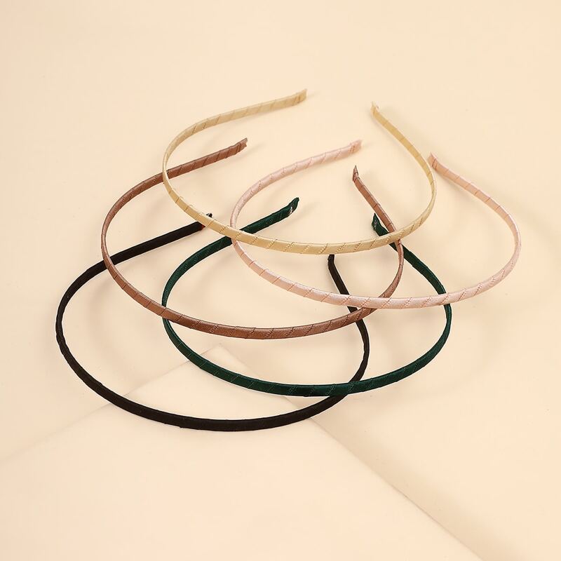 

5pcs Simple Plain Headband, Multicolor