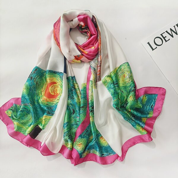 

Color Block Scarf, Hot pink
