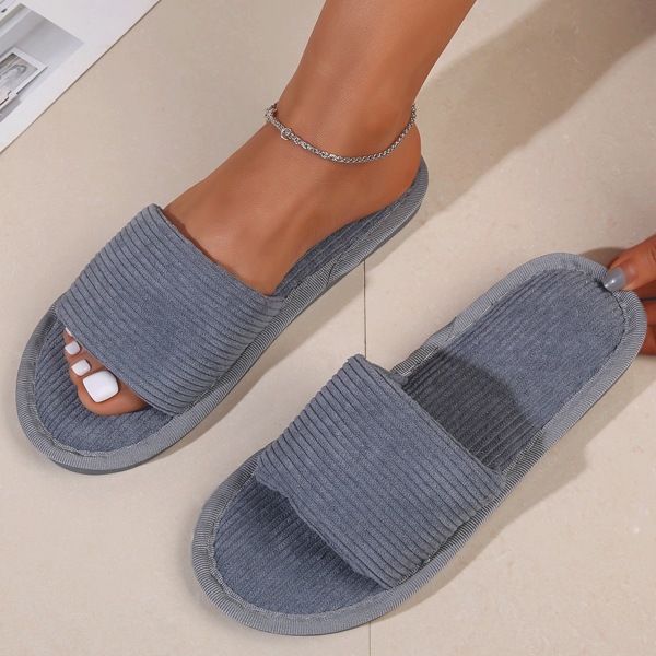 

Minimalist Corduroy Slippers, Grey