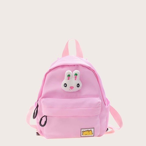 

Girls Cartoon Rabbit Decor Backpack, Pink