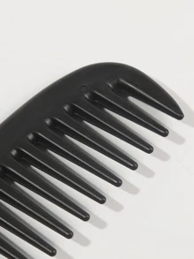 1pc Wide Teeth Hair Comb - Black - View 3