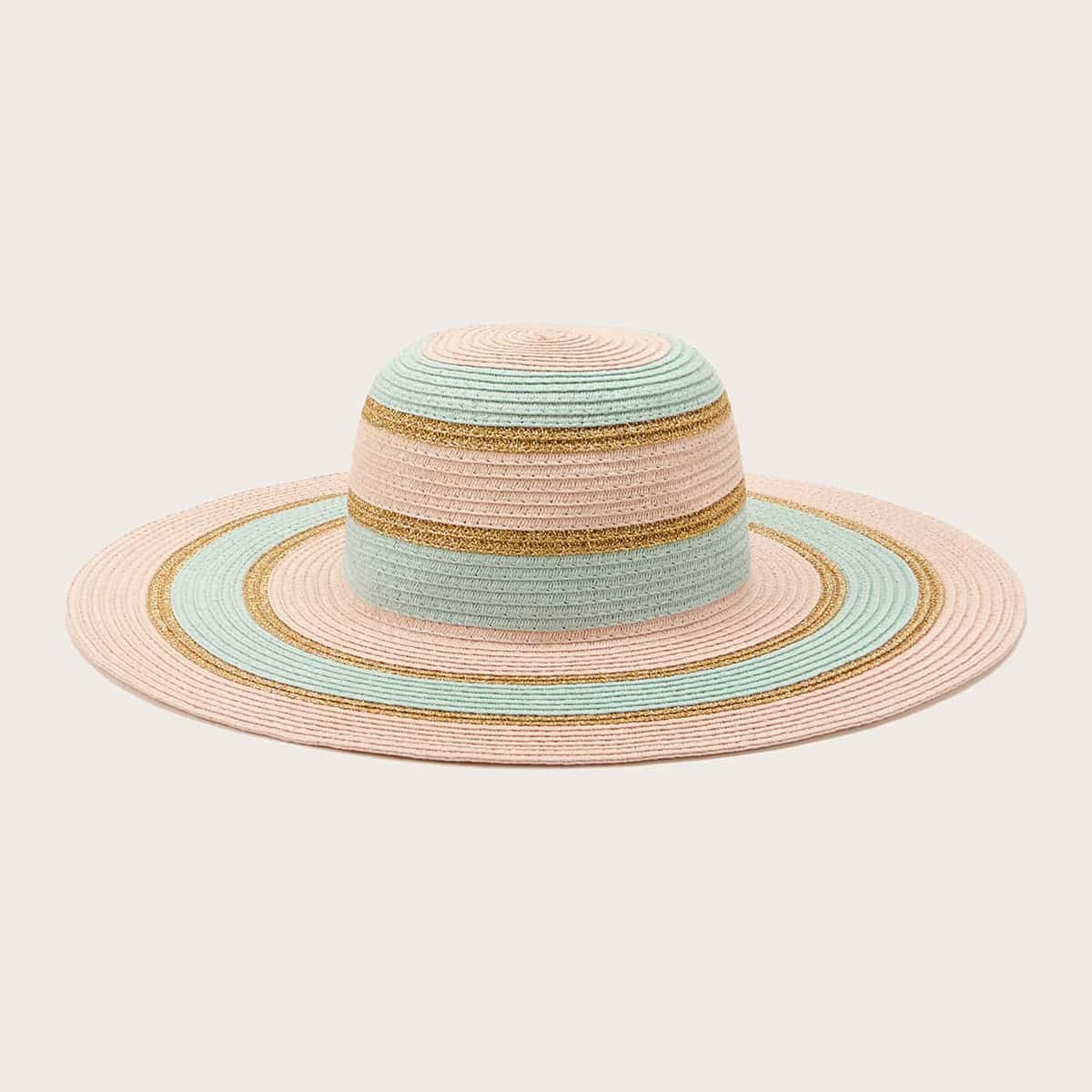 

Colorblock Straw Hat, Multicolor