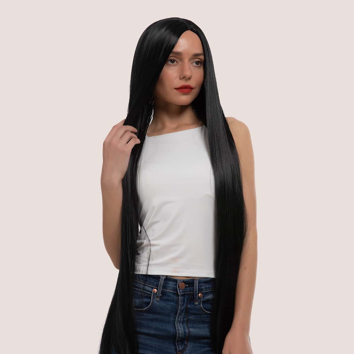

Natural Long Straight Wig, Black
