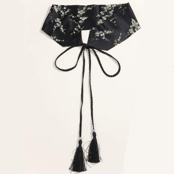 

Tassel Detail Corset Belt, Black