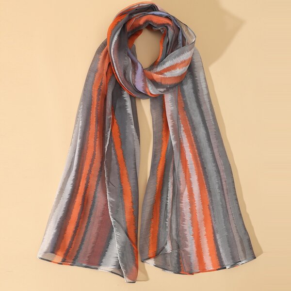 

Striped Pattern Scarf, Multicolor