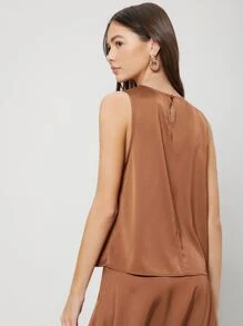 MOTF PREMIUM RELAXED FIT TOP & GATHERED SKIRT SET - Coffee Brown - View 7