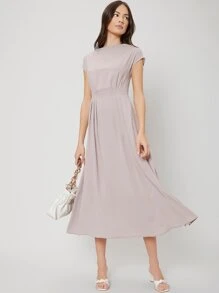 MOTF PREMIUM BATWING SLEEVE FLOWY DRESS - Dusty Purple - View 1