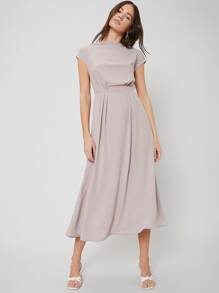 MOTF PREMIUM BATWING SLEEVE FLOWY DRESS - Dusty Purple - View 7