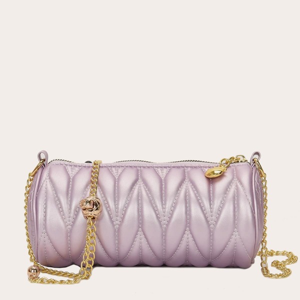 

Quilted Chain Bag, Purple