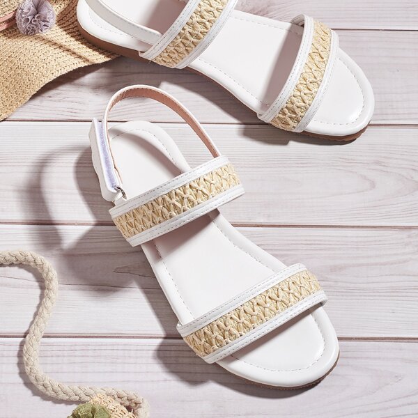 

Toddler Girls Braided Slingback Sandals, Apricot