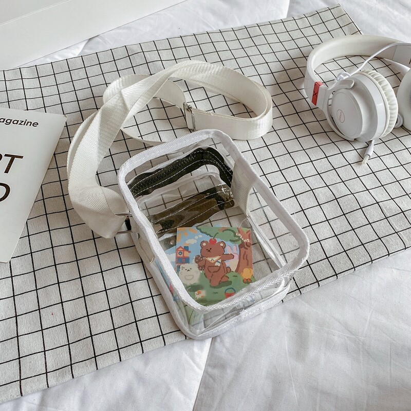

Cartoon Clear Crossbody Bag, White