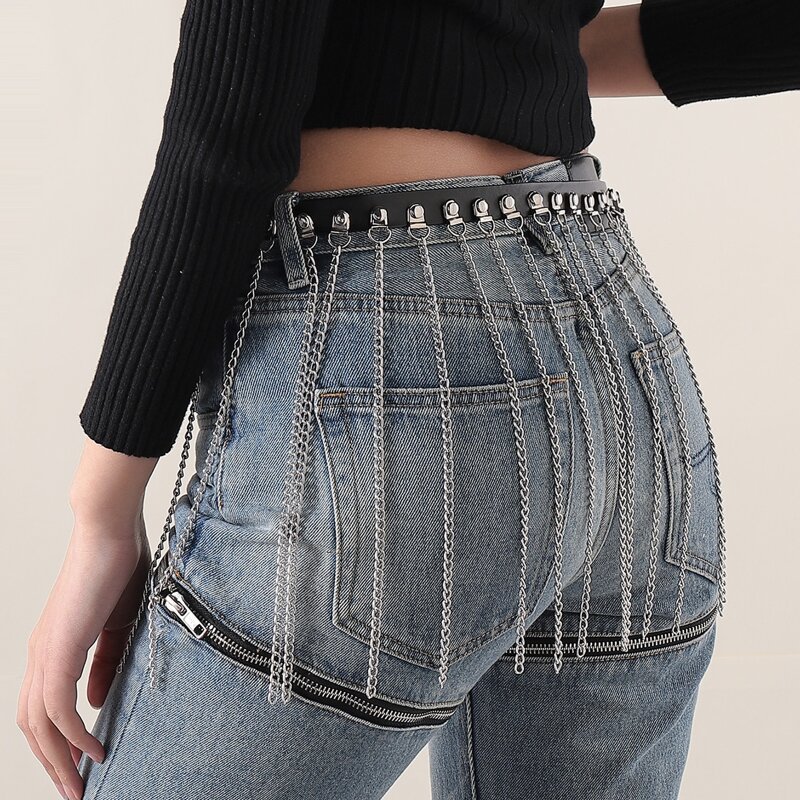 

Metal Tassel Belt, Black