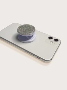Glitter Stand-Out Phone Grip - Silver - View 2