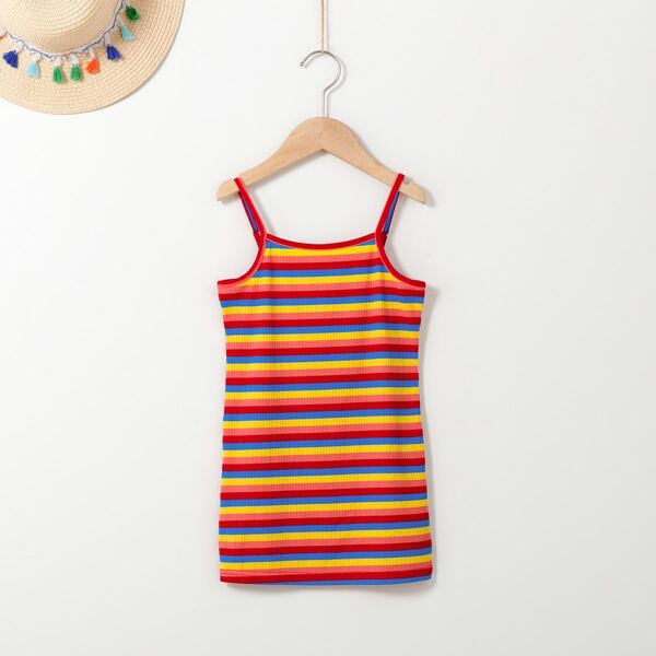 

Toddler Girls Rainbow Striped Cami Dress, Multicolor