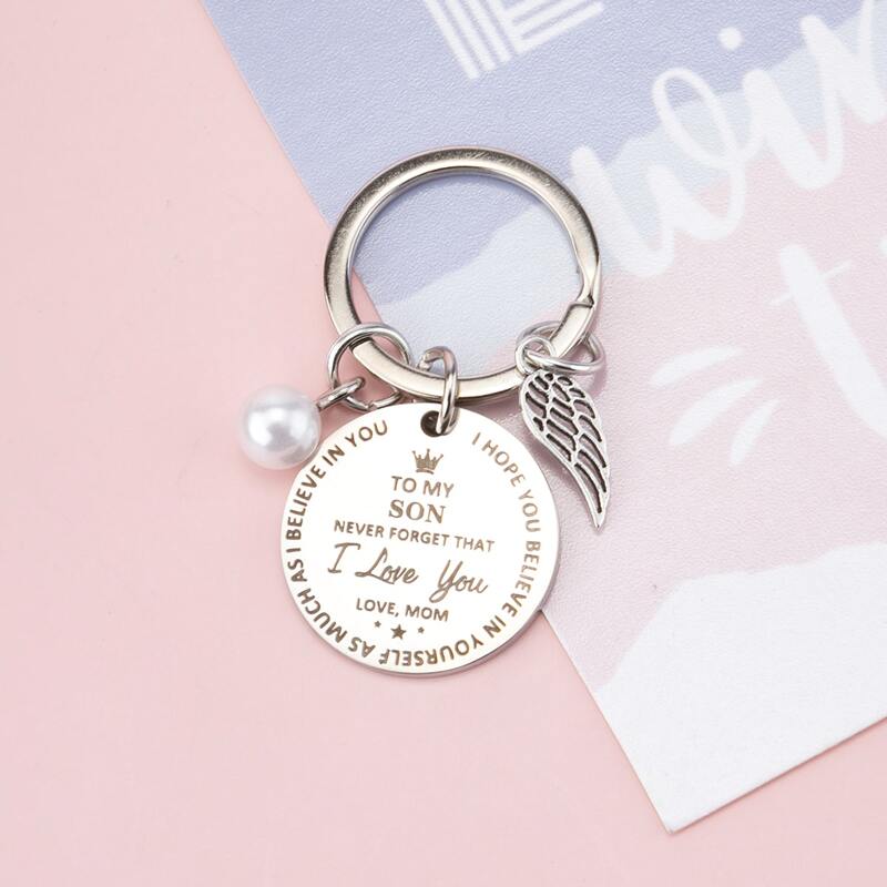 

1pc Slogan Coin Keychain, Silver