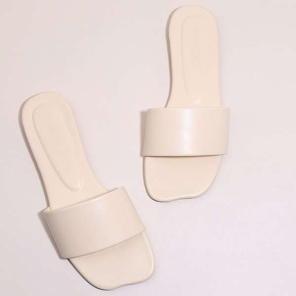 

Minimalist Slide Sandals, Beige