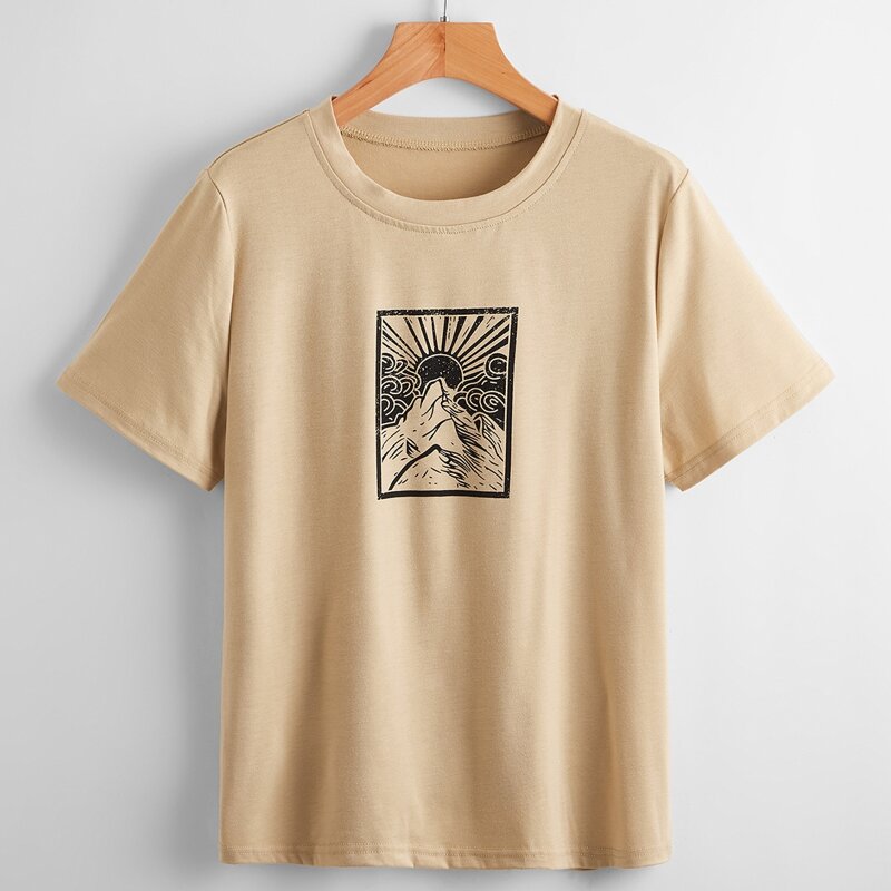 

Sun & Mountain Graphic Tee, Khaki