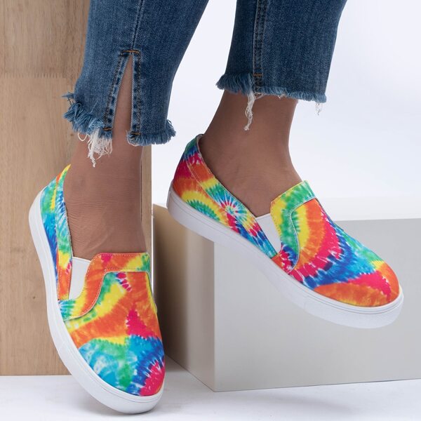 

Tie Dye Slip On Sneakers, Multicolor